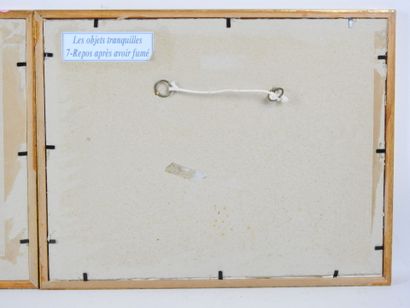 LES OBJETS TRANQUILLES. Ensemble de six collages/...