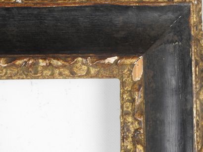 BARE FRAME in partially black-stained wood...