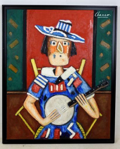 Roland CHANCO (1914-2017): Mathilde au Banjo....