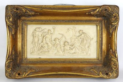 Diana and her nymphs. Marble powder bas-relief....