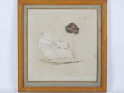 Marcelle BERT (20th). Dancer. Etching with...