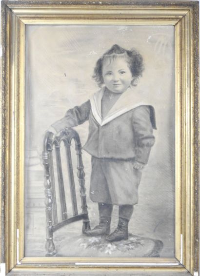 A. MARTIN (XIX-XXth). Portrait of a child...