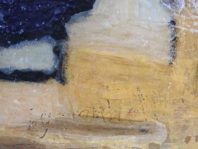 ECOLE XXe. Composition abstraite. Peinture...