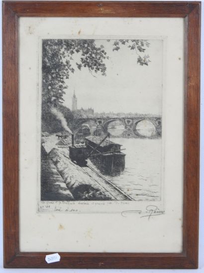 Marcelle BERT (20th). Dancer. Etching with...