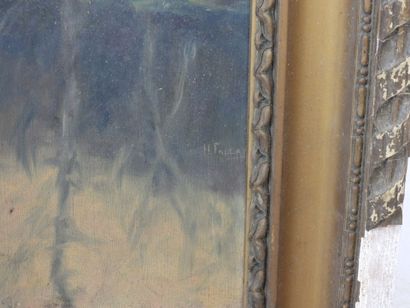Lucius ROSSI (1846-1913) : A la ferme. Impression.
On...