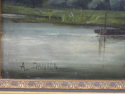 A.DANTON (XIX-XXe): Paysages. Deux huiles...