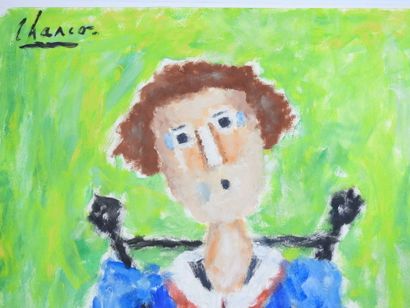 Roland CHANCO (1914-2017): Portrait d'Huguette....