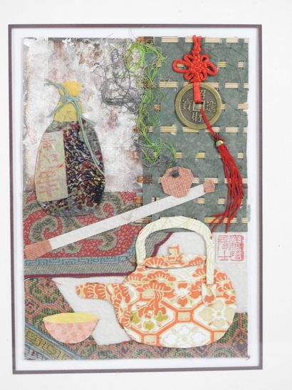 LES OBJETS TRANQUILLES. Ensemble de six collages/...