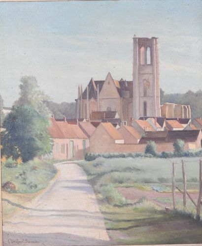 C. VAILLANT SAUNIER (XXe). Coucher de soleil...