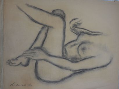 Roland CHANCO (1914-2017): Nu Assis. Dessin...