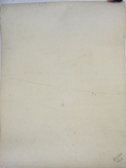 INDE. Divinité. Encre et aquarelle sur papier....
