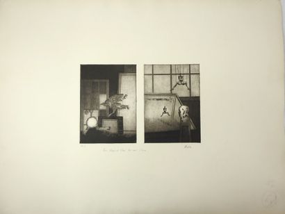 20th century school. Surrealist scenes. Engravings....
