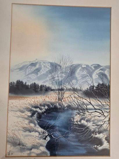 Gerhard HEINRICH (20th).
Winter.
Watercolor...