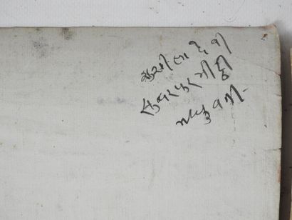 INDE. Divinités. Deux dessins à l'encre et...