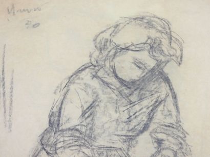 Roland CHANCO (1914-2017): Fillette assise....
