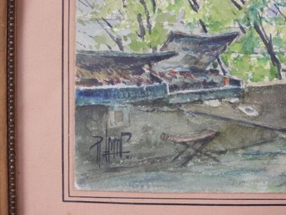 René LEVERD (1872-1938) : Vue des bouquinistes...
