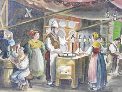 École du XXe siècle. Scènes de village, le...