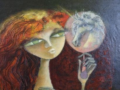 René MARGOTTON (1915-2009): Licorne du soir....