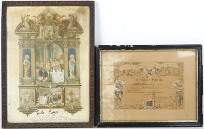 DIPLOME de gendarmerie, silver medal of the...