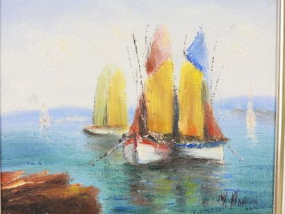 Maurice BONVIN (XXe) : Marine. Huile sur...