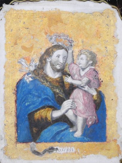 RELIGIOSA. Saint Joseph and Child. Engraving...