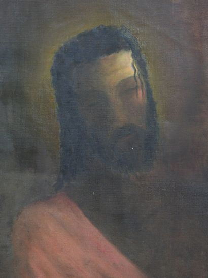 Roland CHANCO (1914-2017): Christ. Huile...