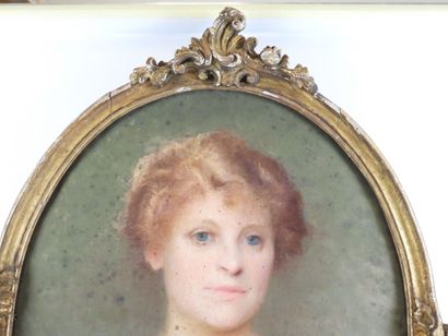BARSAIZE (XXe) : Portrait de jeune femme....