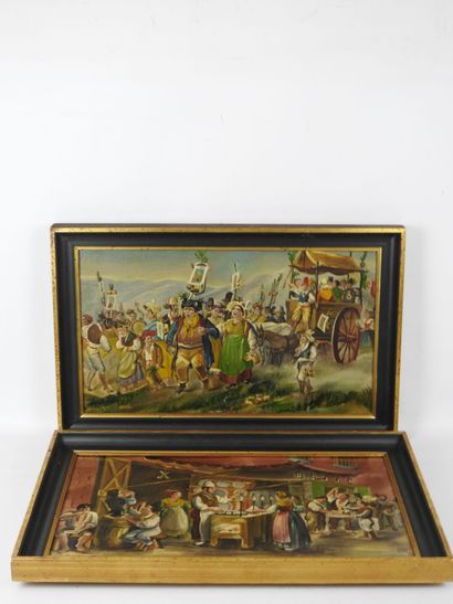 École du XXe siècle. Scènes de village, le...