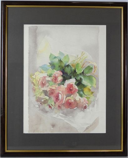 Michel CHARRIER (XXe) : Bouquet de fleurs....