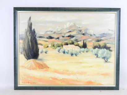 Robert ACCART (XXe) : Ferme dans les Alpilles....