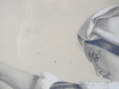 E. RICHER, d'après. Paysanne italienne. Dessin...