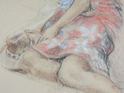 Ecole du XXème siècle : Tahitienne. Dessin...
