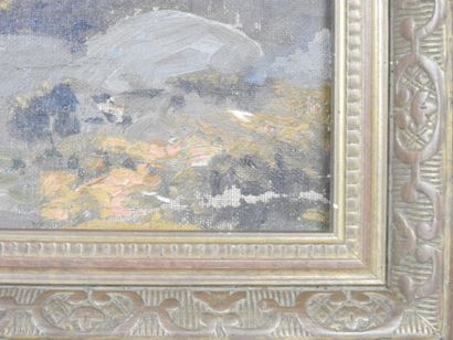 19th C. School: Lively landscape of peasant...