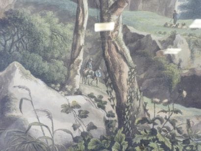 Ecole du XIXème siècle : Paysage animé de...