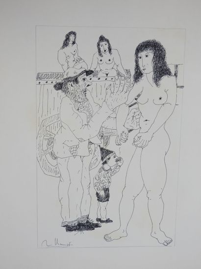 Roland CHANCO (1914-2017): Le Mendiant. Dessin...