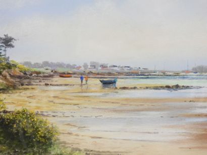 Dany LUCAS, (XXe) : Promenade sur la plage....