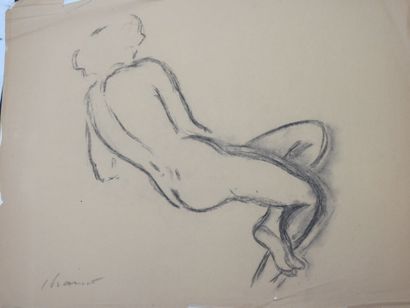 Roland CHANCO (1914-2017): Nu de Dos. Dessin...