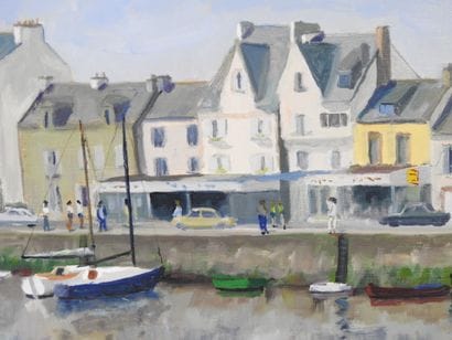 A. PLATRIER (XXe). Le Port. Huile sur toile....