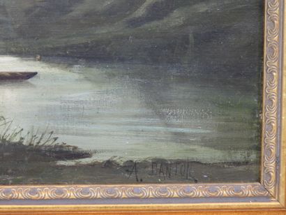 A.DANTON (XIX-XXe): Paysages. Deux huiles...