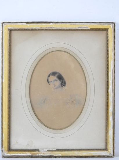 J. CORNILTS (XIX-XXe) : Jeune femme. Dessin...