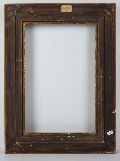 BARE FRAME in wood and gilded stucco, decorated...