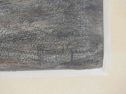 Ecole du XXème siècle : Les calèches. Pastel...