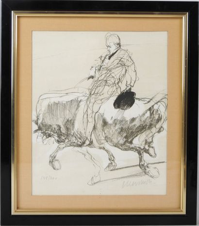 Claude WEISBUCH (1927-2014) : Cavalier. Lithographie....