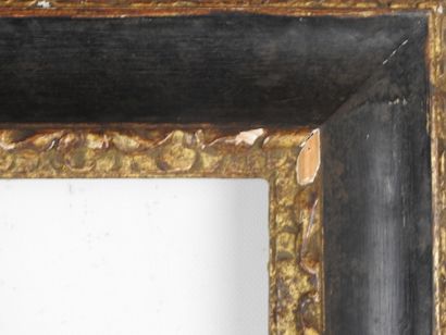 BARE FRAME in partially black-stained wood...