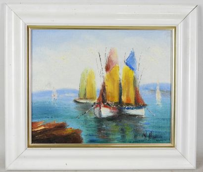 Maurice BONVIN (XXe) : Marine. Huile sur...