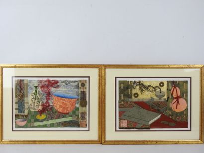 LES OBJETS TRANQUILLES. Ensemble de six collages/...