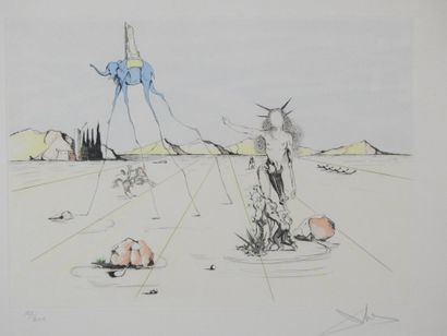 Salvador DALI (1904-1989): The blue elephant....