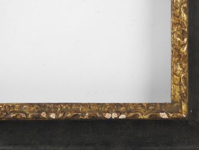 BARE FRAME in partially black-stained wood...