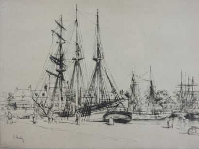 Gustave LEHEUTRE (1861-1932): Trawlers of...