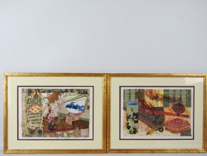 LES OBJETS TRANQUILLES. Ensemble de six collages/...